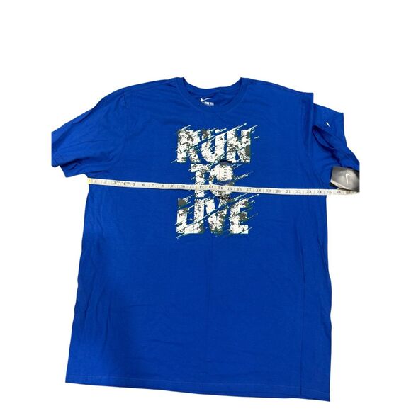 NWT Nike Run To Live Spell Out T Shirt Men Sz XXL Blue Athletic Active Cotton Ru - Picture 2 of 8